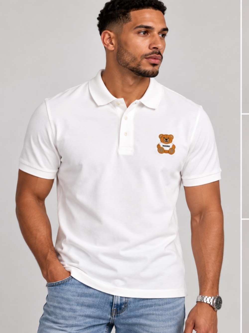 White Polo Moschino